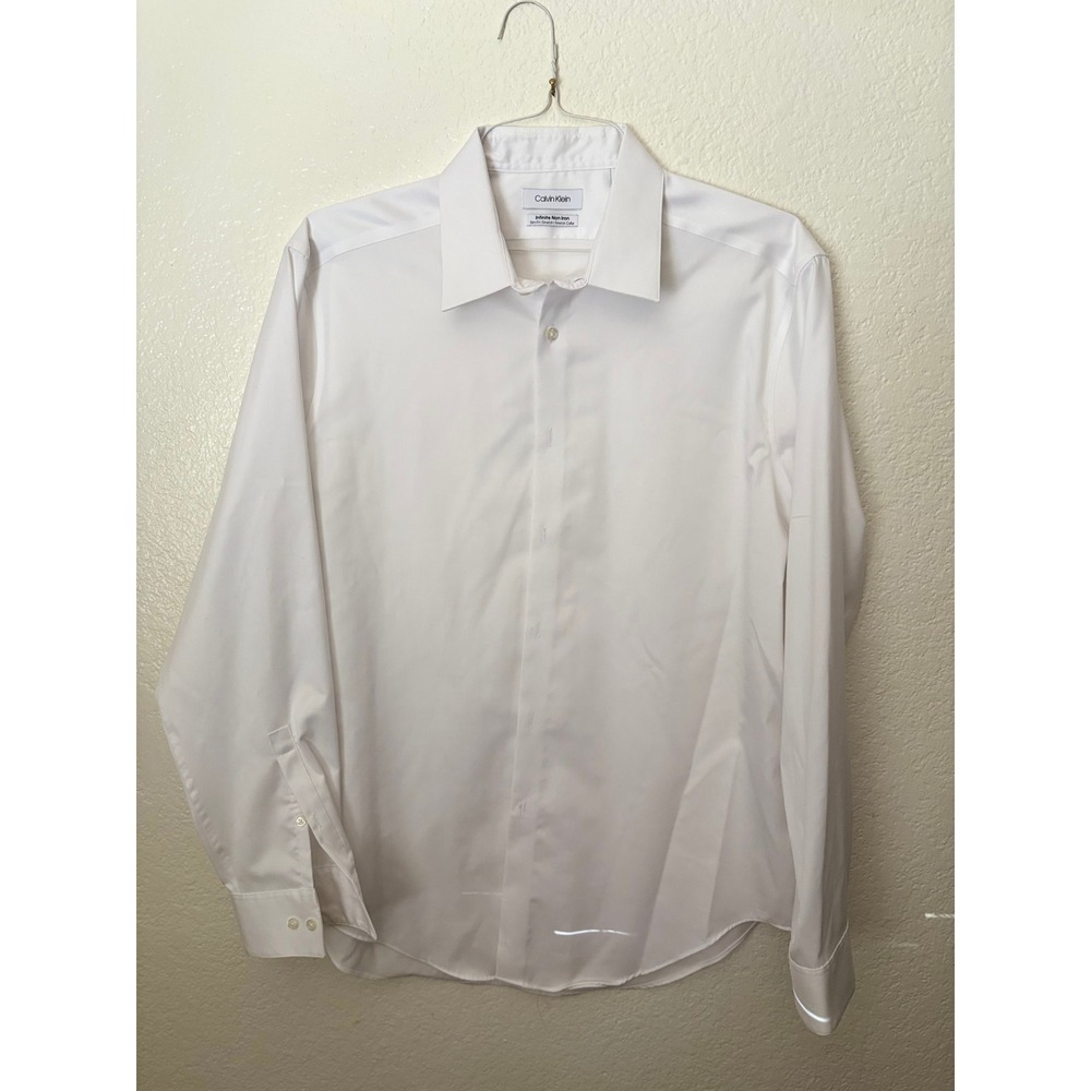 Calvin Klein Infinite Non Iron Slim Fit Stretch Collar Dress Shirt Preppy Career